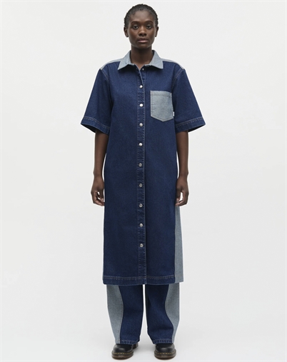 Mads Nørgaard - Luke Denim Viola Kjole - Mid Blue Denim